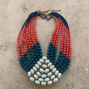 Multicolor beaded statement necklace.